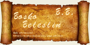 Boško Beleslin vizit kartica